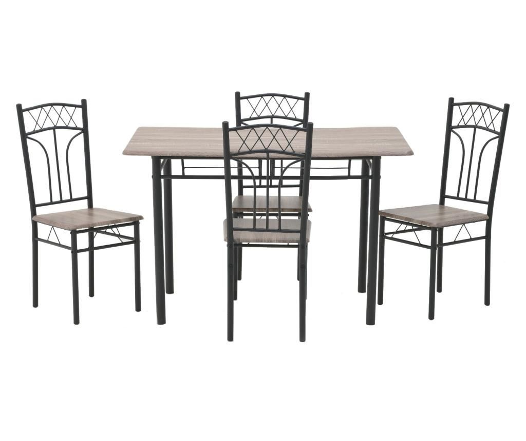 Set masa si 4 scaune – inart, Maro,Negru inart
